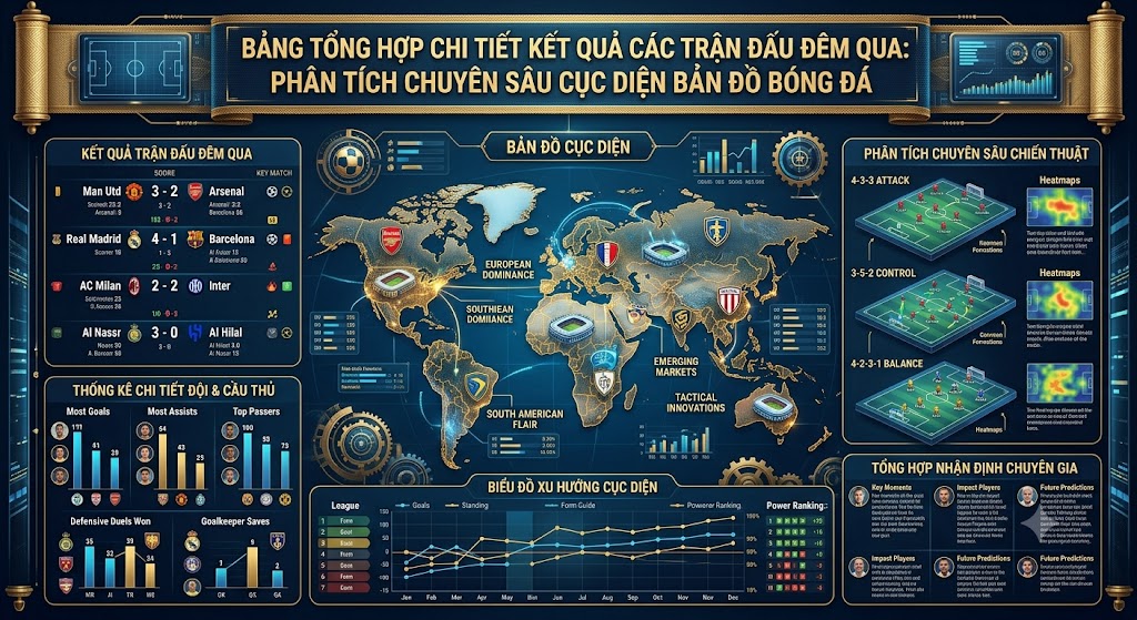 Bảng Tổng Hợp Chi Tiết Kết Quả Các Trận Đấu Đêm Qua: Phân Tích Chuyên Sâu Cục Diện Bản Đồ Bóng Đá